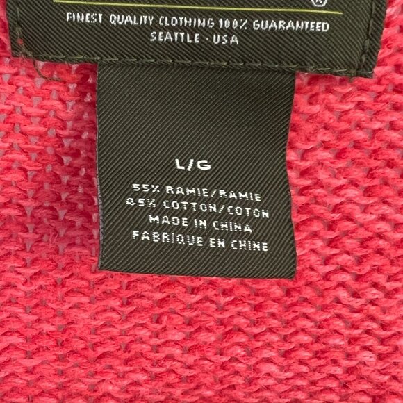 Eddie Bauer Women's‎ Orange Cotton 3 Wood Button Pullover Sweater Size Large - Picture 2 of 7